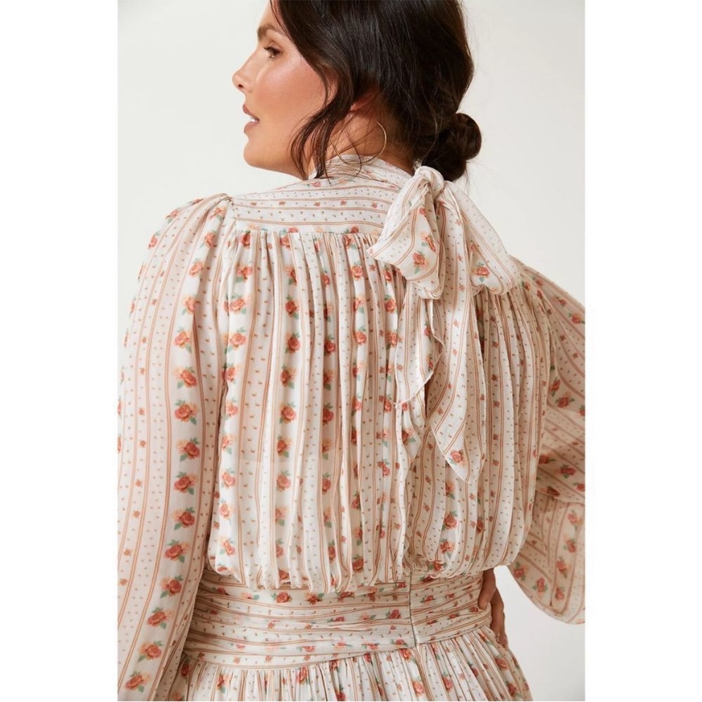 Anthropologie Let Me Be Mock Neck Georgette Floral Mini Dress Sz SP - Picture 10 of 16
